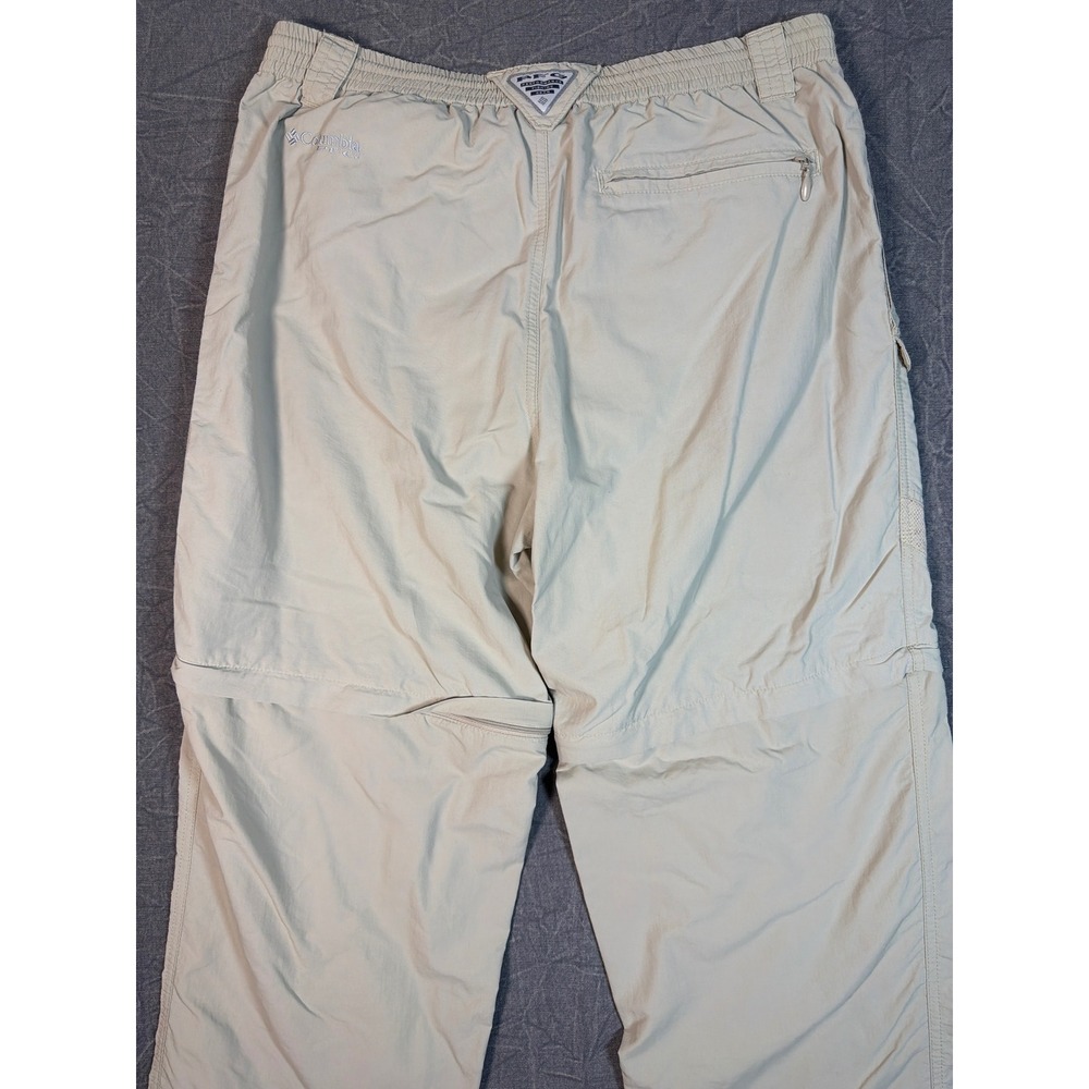 Columbia PFG Mens Medium 32L Tan Convertible Cargo Hiking Fishing‎ Pants Nylon - Picture 5 of 10